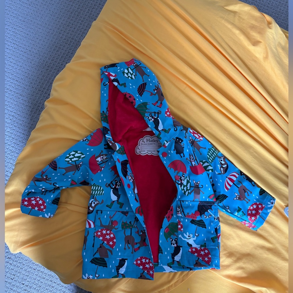 Hatley Red and Blue dog print Raincoat